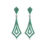 Nested Kite Emerald Earrings (1.34 CTW) Side View