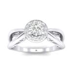 Ornate Gallery Halo Crystal Engagement Ring (0.49 CTW) Top Dynamic View