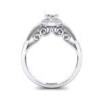Ornate Gallery Halo Crystal Engagement Ring (0.49 CTW) Side View