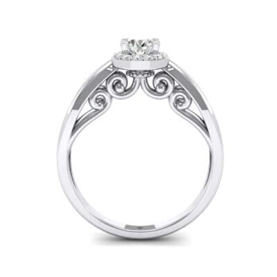 Ornate Gallery Halo Crystal Engagement Ring (0.49 CTW) Side View