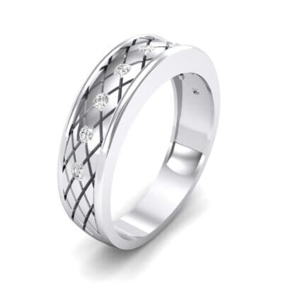 Crosshatch Burnish Crystal Ring (0.31 CTW) Perspective View