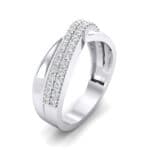 Half-Pave Twist Crystal Ring (0.68 CTW) Perspective View