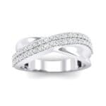 Half-Pave Twist Crystal Ring (0.68 CTW) Top Dynamic View