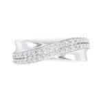 Half-Pave Twist Crystal Ring (0.68 CTW) Top Flat View