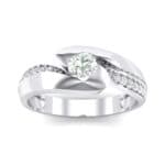 Half-Pave Crystal Bypass Engagement Ring (0.48 CTW) Top Dynamic View