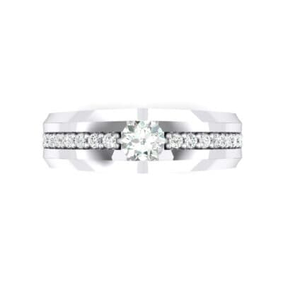 Pave Apex Crystal Engagement Ring (0.41 CTW) Top Flat View