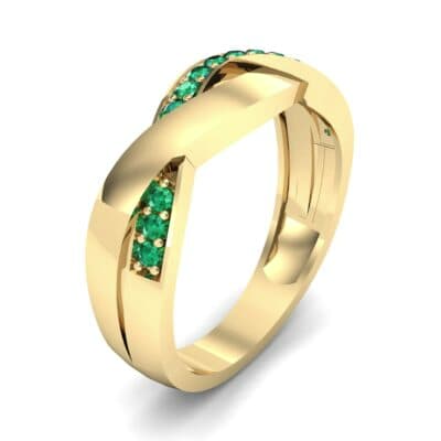 Curved Intertwine Emerald Ring (0.26 CTW) Perspective View