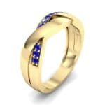 Curved Intertwine Blue Sapphire Ring (0.26 CTW) Perspective View