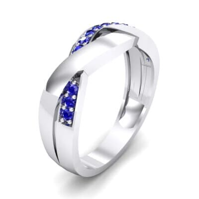 Curved Intertwine Blue Sapphire Ring (0.26 CTW) Perspective View