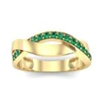 Curved Intertwine Emerald Ring (0.26 CTW) Top Dynamic View