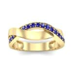 Curved Intertwine Blue Sapphire Ring (0.26 CTW) Top Dynamic View