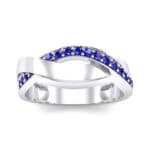 Curved Intertwine Blue Sapphire Ring (0.26 CTW) Top Dynamic View
