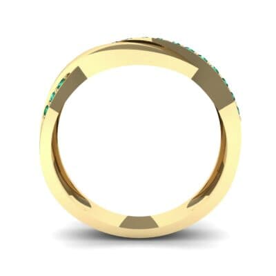 Curved Intertwine Emerald Ring (0.26 CTW) Side View