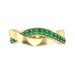 Curved Intertwine Emerald Ring (0.26 CTW) Top Flat View