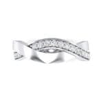 Curved Intertwine Crystal Ring (0.26 CTW) Top Flat View