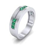 Pave Node Emerald Ring (0.27 CTW) Perspective View