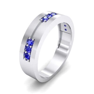 Pave Node Blue Sapphire Ring (0.27 CTW) Perspective View