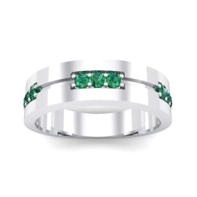 Pave Node Emerald Ring (0.27 CTW) Top Dynamic View