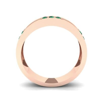 Pave Node Emerald Ring (0.27 CTW) Side View