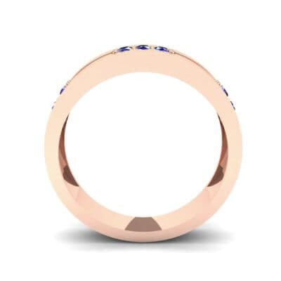 Pave Node Blue Sapphire Ring (0.27 CTW) Side View