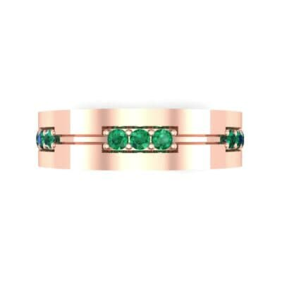Pave Node Emerald Ring (0.27 CTW) Top Flat View