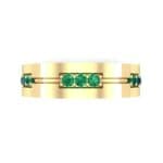 Pave Node Emerald Ring (0.27 CTW) Top Flat View