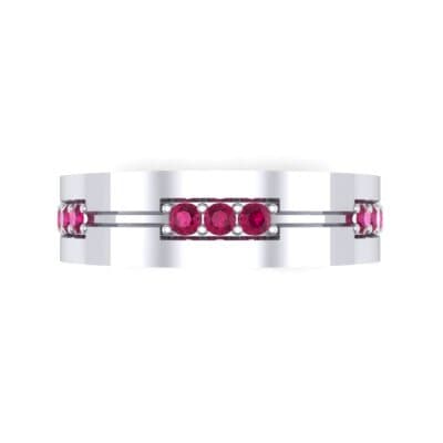 Pave Node Ruby Ring (0.27 CTW) Top Flat View