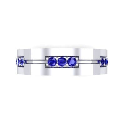 Pave Node Blue Sapphire Ring (0.27 CTW) Top Flat View