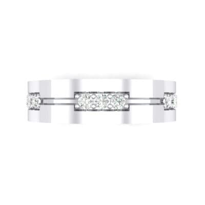 Pave Node Crystal Ring (0.27 CTW) Top Flat View