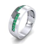 Pave Blocks Emerald Ring (0.36 CTW) Perspective View