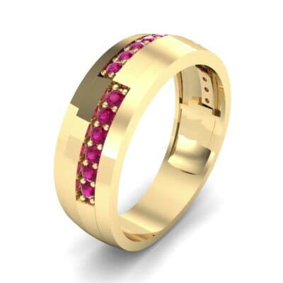 Pave Blocks Ruby Ring (0.36 CTW) Perspective View