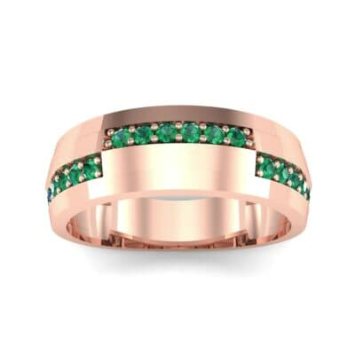 Pave Blocks Emerald Ring (0.36 CTW) Top Dynamic View