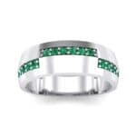 Pave Blocks Emerald Ring (0.36 CTW) Top Dynamic View