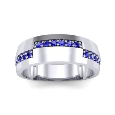 Pave Blocks Blue Sapphire Ring (0.36 CTW) Top Dynamic View