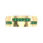 Pave Blocks Emerald Ring (0.36 CTW) Top Flat View