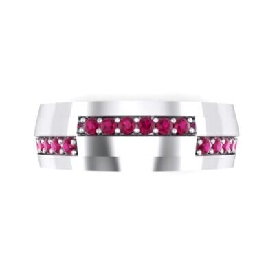 Pave Blocks Ruby Ring (0.36 CTW) Top Flat View
