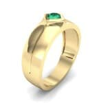 Wide Compass Solitaire Emerald Ring (0.25 CTW) Perspective View