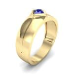 Wide Compass Solitaire Blue Sapphire Ring (0.25 CTW) Perspective View