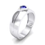 Wide Compass Solitaire Blue Sapphire Ring (0.25 CTW) Perspective View