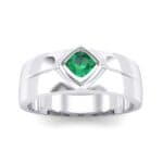 Wide Compass Solitaire Emerald Ring (0.25 CTW) Top Dynamic View
