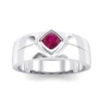 Wide Compass Solitaire Ruby Ring (0.25 CTW) Top Dynamic View