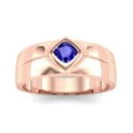 Wide Compass Solitaire Blue Sapphire Ring (0.25 CTW) Top Dynamic View
