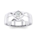 Wide Compass Solitaire Crystal Ring (0.25 CTW) Top Dynamic View