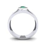 Wide Compass Solitaire Emerald Ring (0.25 CTW) Side View