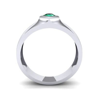 Wide Compass Solitaire Emerald Ring (0.25 CTW) Side View