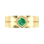 Wide Compass Solitaire Emerald Ring (0.25 CTW) Top Flat View