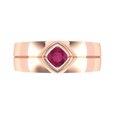 Wide Compass Solitaire Ruby Ring (0.25 CTW) Top Flat View