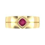 Wide Compass Solitaire Ruby Ring (0.25 CTW) Top Flat View