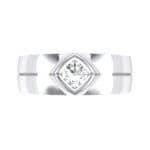 Wide Compass Solitaire Crystal Ring (0.25 CTW) Top Flat View