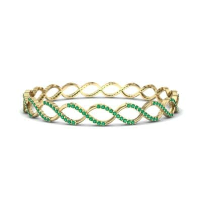 Pave Eternity Emerald Bangle (2.85 CTW) Perspective View